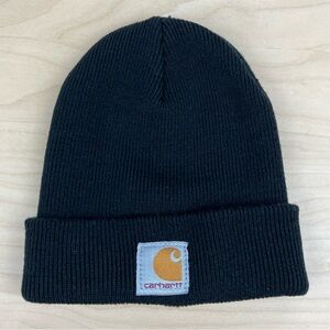 Carhartt Toddler Winter Beanie Cuff Hat Black Patch Logo OSFM